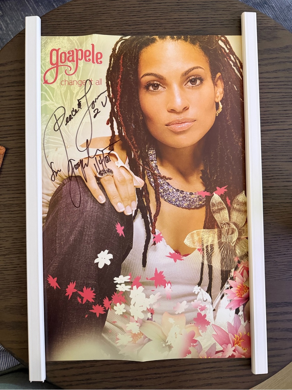 Goapele autographed Change It All poster 2005